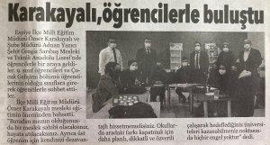 21 Eylül 2021 Tarihli Yöremiz Gazetesi haberidir.